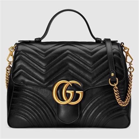 gucci black shopping bag|black gucci bags women.